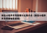 微信小程序開發(fā)需要什么知識點(diǎn)（微信小程序開發(fā)需要哪些基礎(chǔ)）