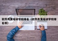 軟件開發(fā)培訓學校排名（軟件開發(fā)培訓學校排名榜）