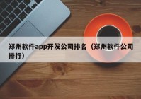 鄭州軟件app開發(fā)公司排名（鄭州軟件公司排行）