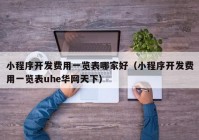 小程序開發(fā)費(fèi)用一覽表哪家好（小程序開發(fā)費(fèi)用一覽表uhe華網(wǎng)天下）