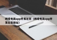 跨境電商app開發(fā)北京（跨境電商app開發(fā)北京地址）