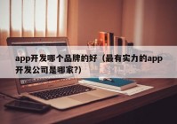 app開發(fā)哪個品牌的好（最有實力的app開發(fā)公司是哪家?）