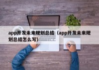 app開發(fā)未來規(guī)劃總結(jié)（app開發(fā)未來規(guī)劃總結(jié)怎么寫）