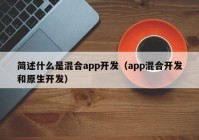 簡述什么是混合app開發(fā)（app混合開發(fā)和原生開發(fā)）