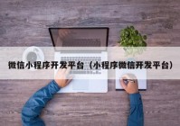 微信小程序開發(fā)平臺（小程序微信開發(fā)平臺）