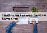 目前主流的軟件開發(fā)技術(shù)有哪些（技術(shù)軟件開發(fā)屬于什么行業(yè)）