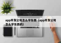 app開發(fā)公司怎么學(xué)東西（app開發(fā)公司怎么學(xué)東西的）