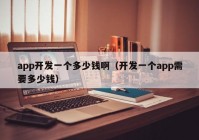 app開發(fā)一個(gè)多少錢?。ㄩ_發(fā)一個(gè)app需要多少錢）