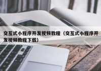 交互式小程序開發(fā)視頻教程（交互式小程序開發(fā)視頻教程下載）