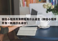 微信小程序開發(fā)教程用什么語言（微信小程序開發(fā)一般用什么語言）