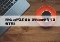 同城app開發(fā)價目表（同城app開發(fā)價目表下載）