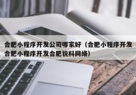 合肥小程序開發(fā)公司哪家好（合肥小程序開發(fā)合肥小程序開發(fā)合肥銳科網(wǎng)絡）