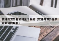 軟件開發(fā)外包公司是干嘛的（軟件開發(fā)外包公司如何找項目）