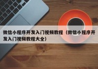 微信小程序開發(fā)入門視頻教程（微信小程序開發(fā)入門視頻教程大全）